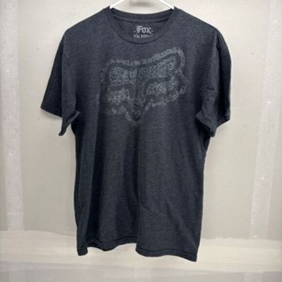 Fox Racing Large Logo Fox Head Charcoal Size Large Womens Shirt Motorcycle Moto - Picture 1 of 5